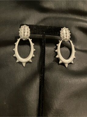 Nordstrom Silver Spiked Hoop Drop Earrings